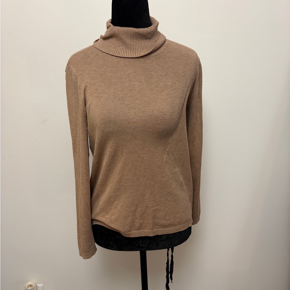 Chico's Camel Ribbed Knit Pullover